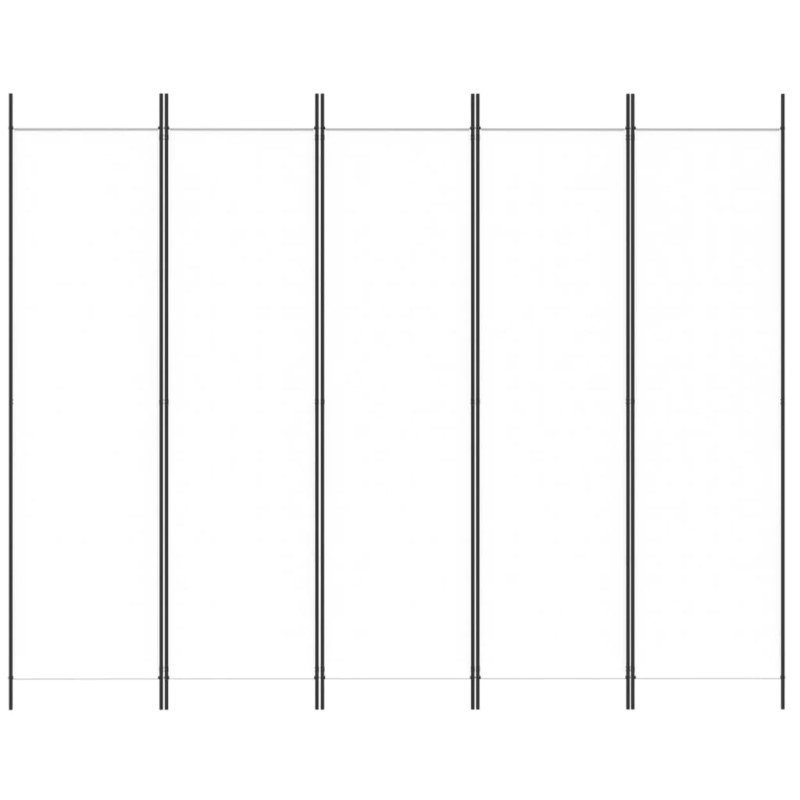 vidaXL 5-panelový paraván biely 250x200 cm látkový
