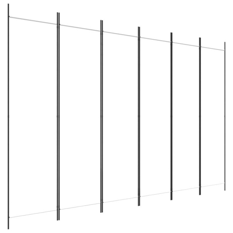 vidaXL 6-panelový paraván biely 300x200 cm látkový