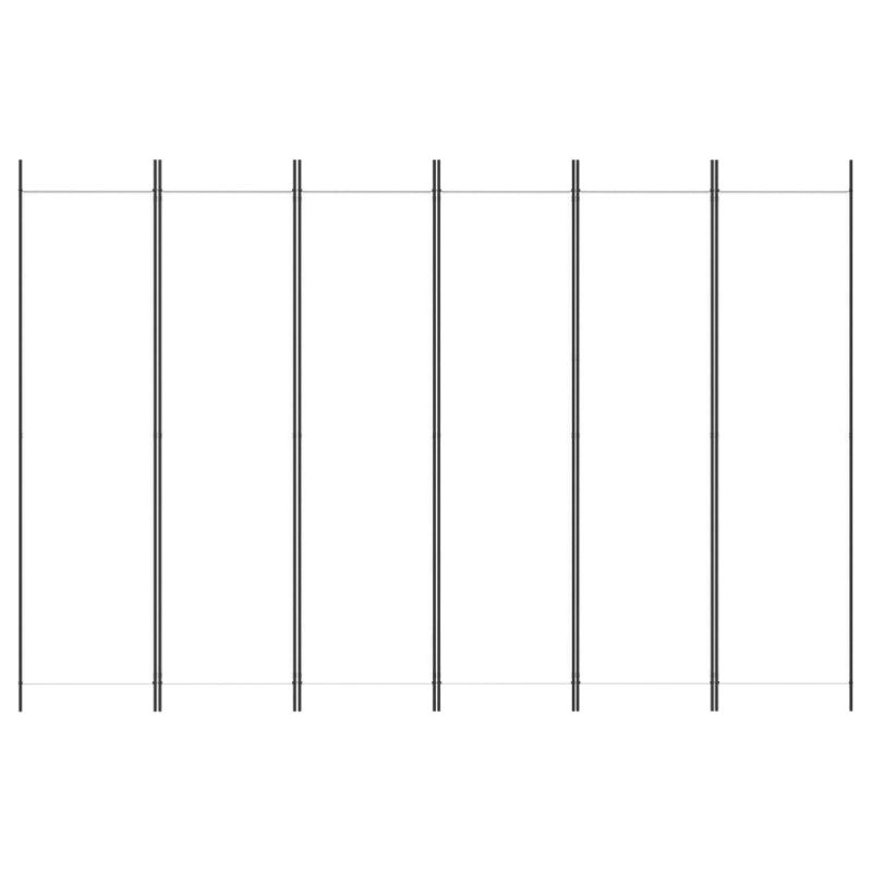 vidaXL 6-panelový paraván biely 300x200 cm látkový