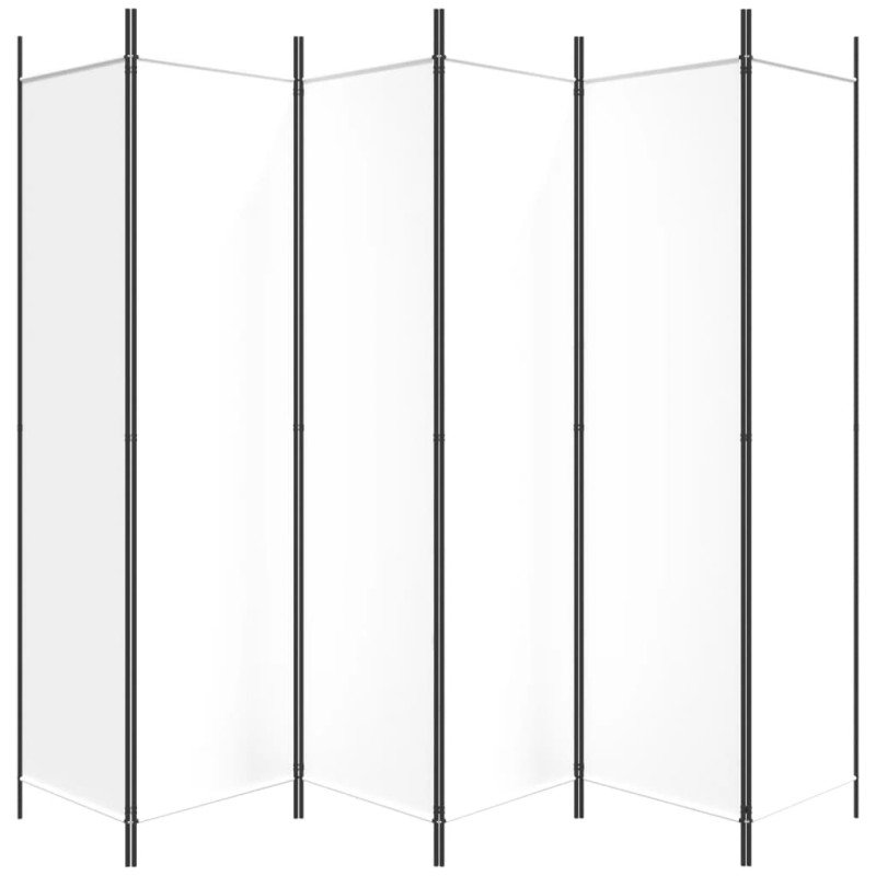 vidaXL 6-panelový paraván biely 300x200 cm látkový