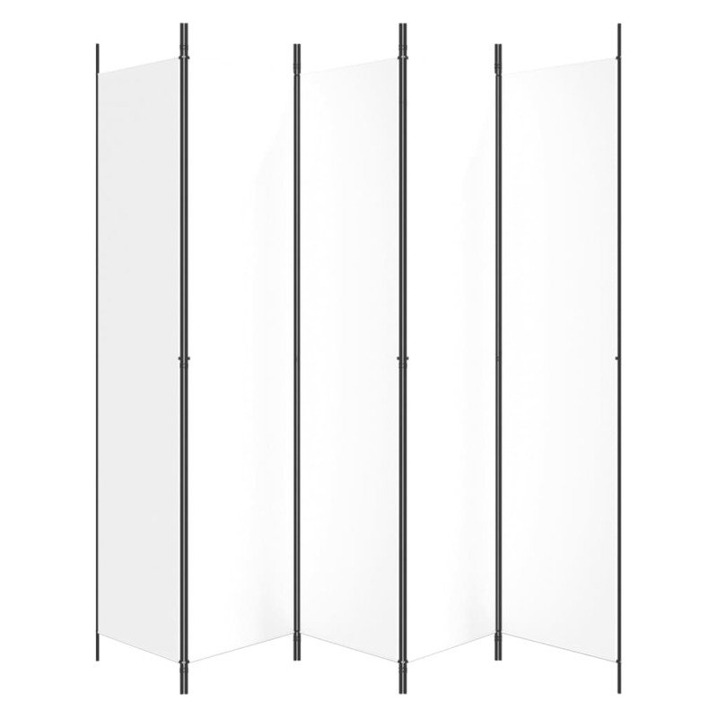  vidaXL 5-panelový paraván biely 250x220 cm látkový