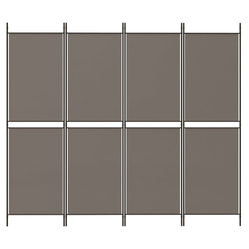 vidaXL Paraván s 4 panelmi, antracitový 200x180 cm látka