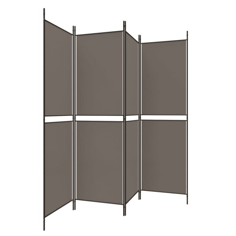 vidaXL Paraván s 4 panelmi, antracitový 200x180 cm látka