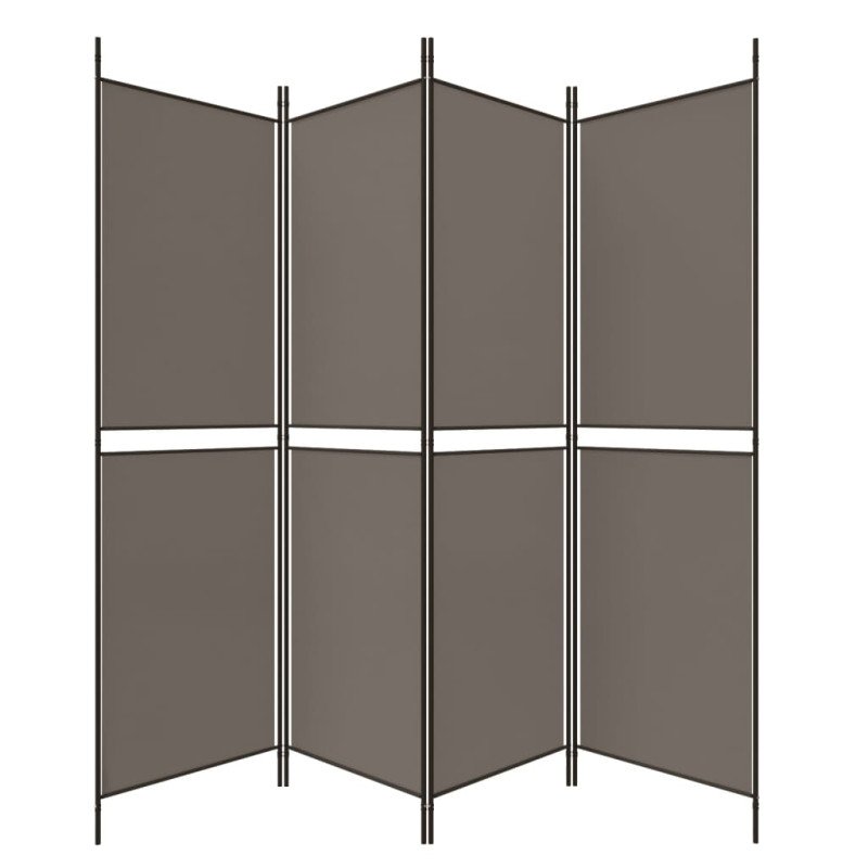 vidaXL Paraván s 4 panelmi, antracitový 200x180 cm látka
