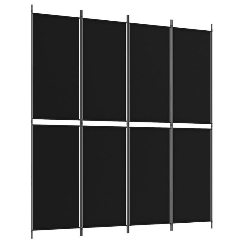 vidaXL 4-panelový paraván čierny 200x220 cm látkový