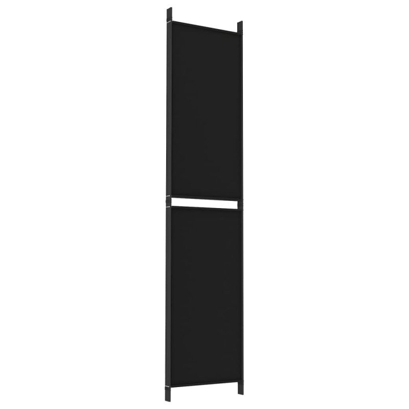 vidaXL 4-panelový paraván čierny 200x220 cm látkový