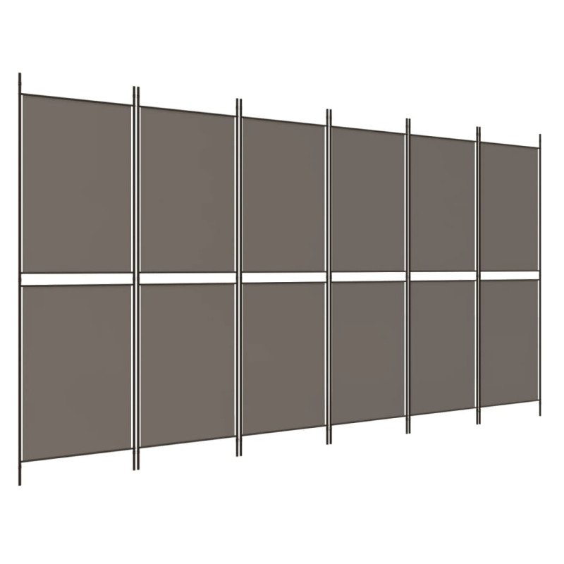 vidaXL 6-panelový paraván antracitový 300x220 cm látkový