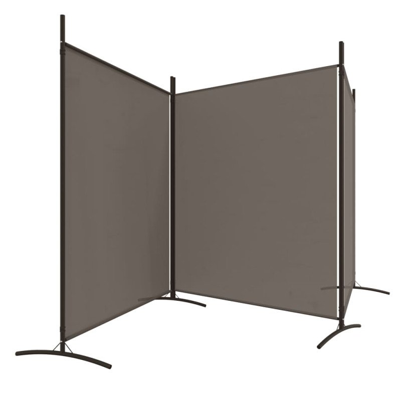 vidaXL 3-panelový paraván antracitový 525x180 cm látkový
