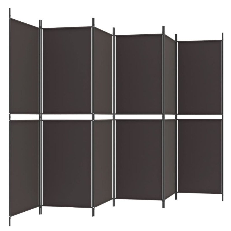 vidaXL 6-panelový paraván hnedá 300x180 cm látka