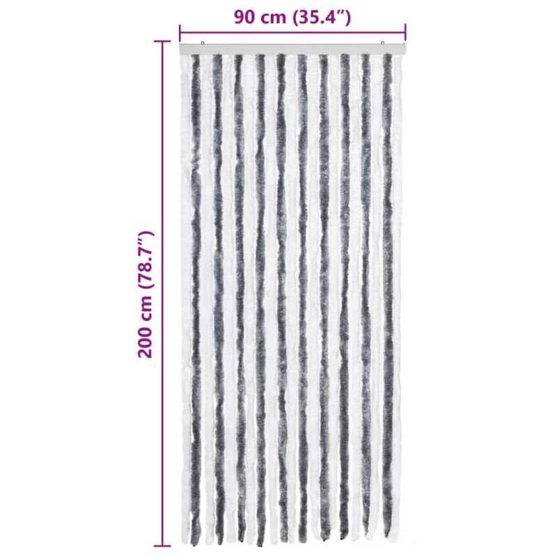 vidaXL Záves proti hmyzu, sivý a biely 90x200 cm, ženilka