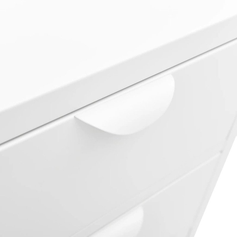 vidaXL Komoda biela 75x35x70 cm oceľ a tvrdené sklo