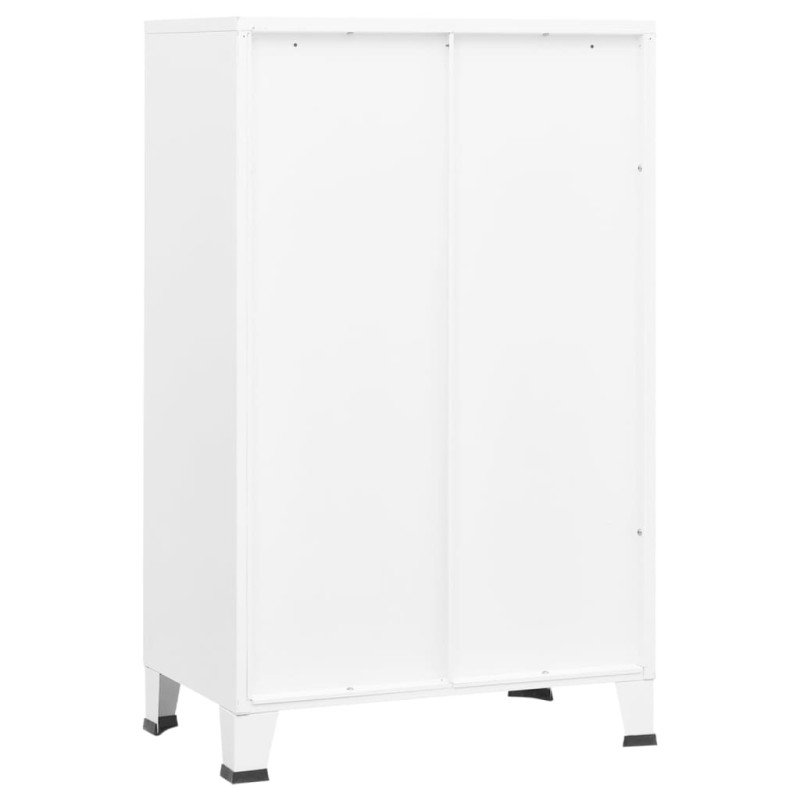 vidaXL Industriálna úložná skrinka, biela 70x40x115 cm, kov
