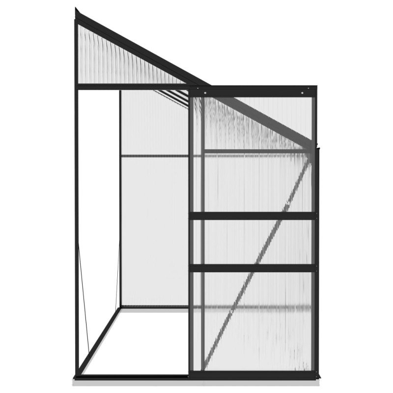 vidaXL Skleník antracitový hliníkový 6,5 m³