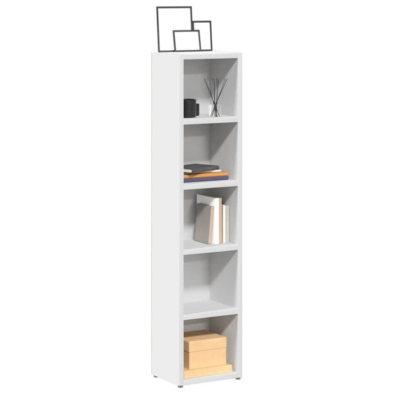 vidaXL Skrinky na CD 2 ks, biele 21x16x93,5 cm, kompozitné drevo