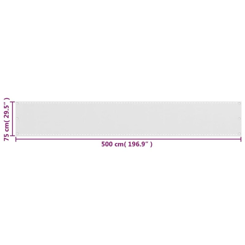 vidaXL Balkónová markíza biela 75x500 cm HDPE