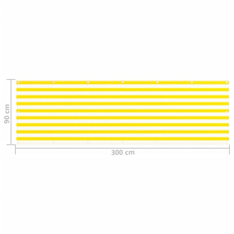 vidaXL Balkónová markíza žlto-biela 90x300 cm HDPE