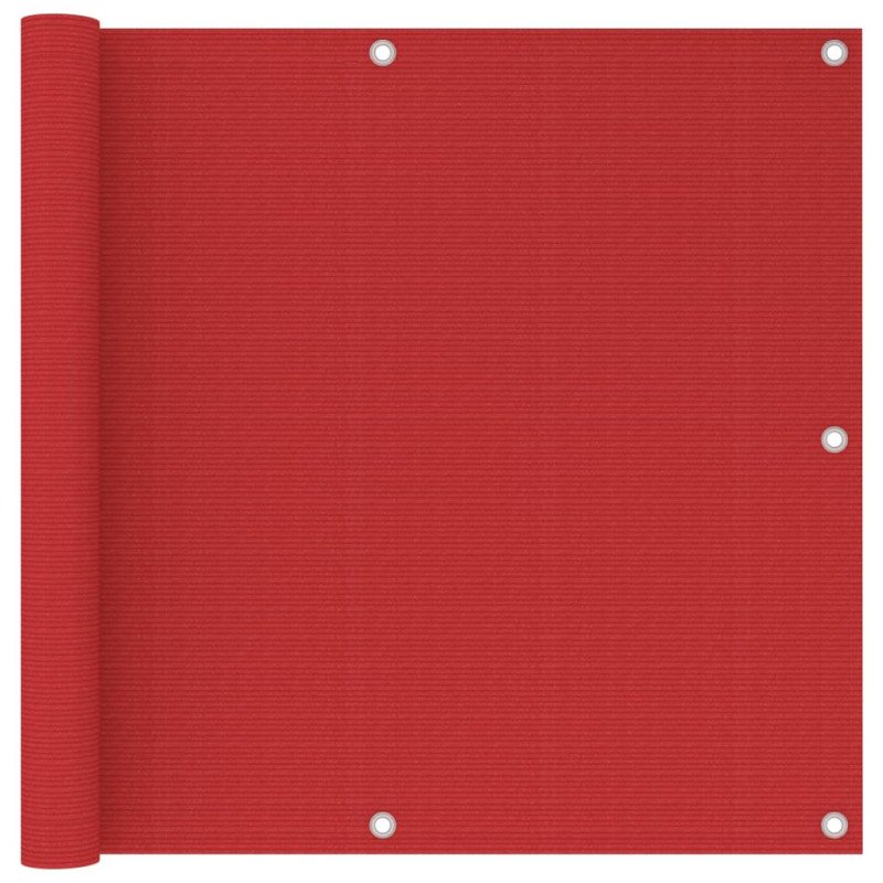 vidaXL Balkónová markíza, červená 90x600 cm, HDPE