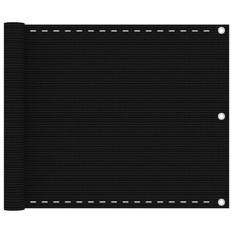 vidaXL Balkónová markíza čierna 75x500 cm HDPE