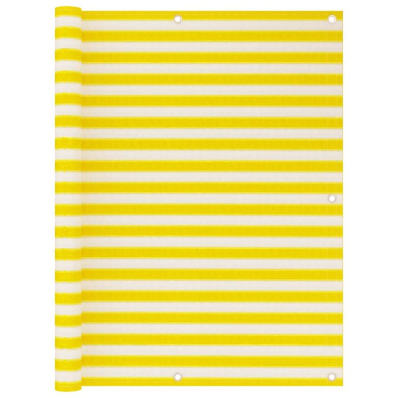 vidaXL Balkónová markíza žlto-biela 120x600 cm HDPE