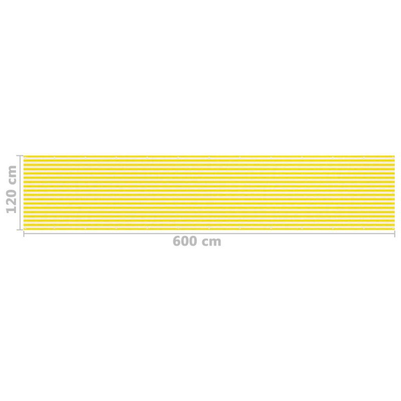 vidaXL Balkónová markíza žlto-biela 120x600 cm HDPE