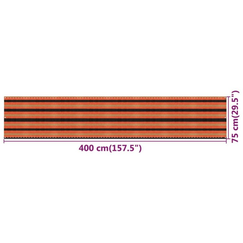 vidaXL Balkónová markíza viacfarebná 75x400 cm HDPE