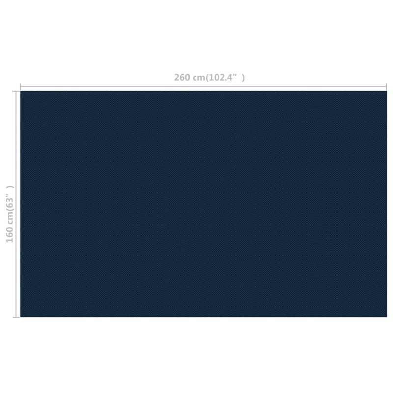 vidaXL Plávajúca solárna bazénová fólia z PE 260x160 cm čierna a modrá