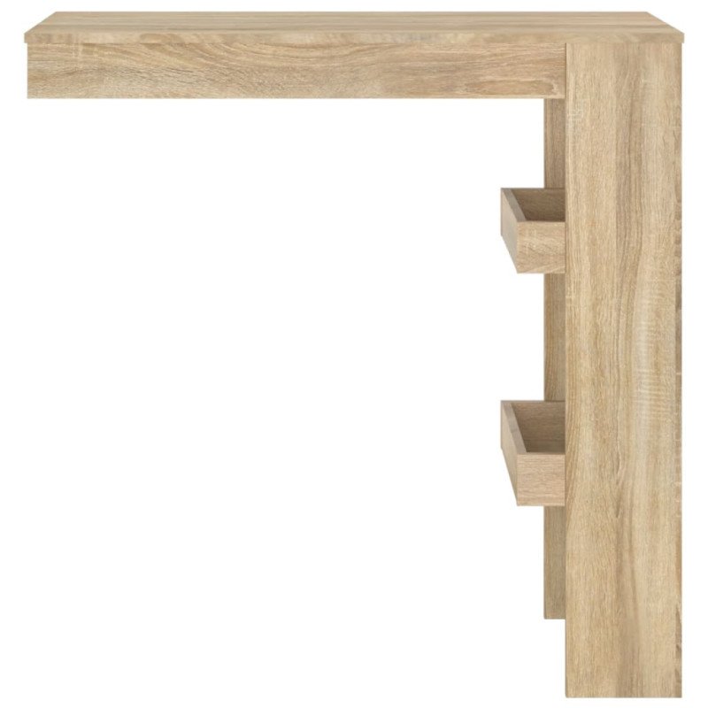 vidaXL Nástenný barový stôl sonoma 102x45x103,5 cm spracované drevo