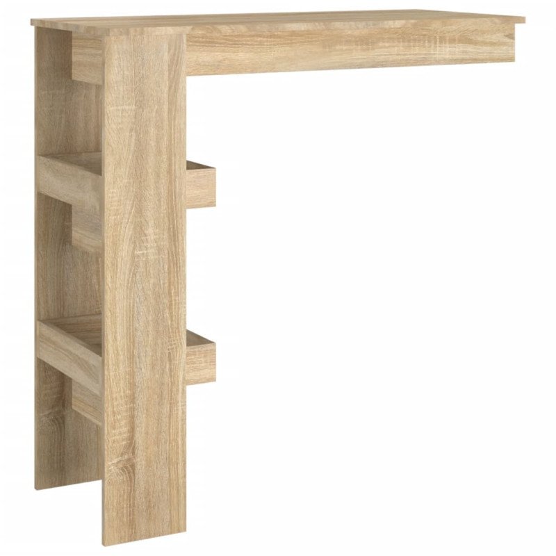vidaXL Nástenný barový stôl sonoma 102x45x103,5 cm spracované drevo