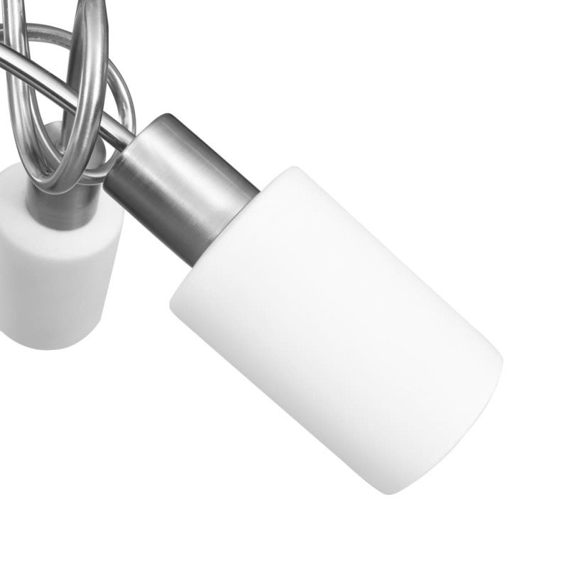 vidaXL Stropná lampa+keramické tienidlá na 3 žiarovky E14, biely kužeľ