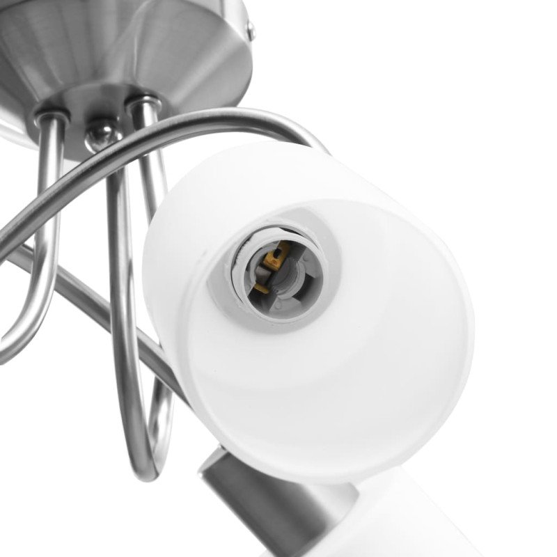 vidaXL Stropná lampa+keramické tienidlá na 3 žiarovky E14, biely kužeľ