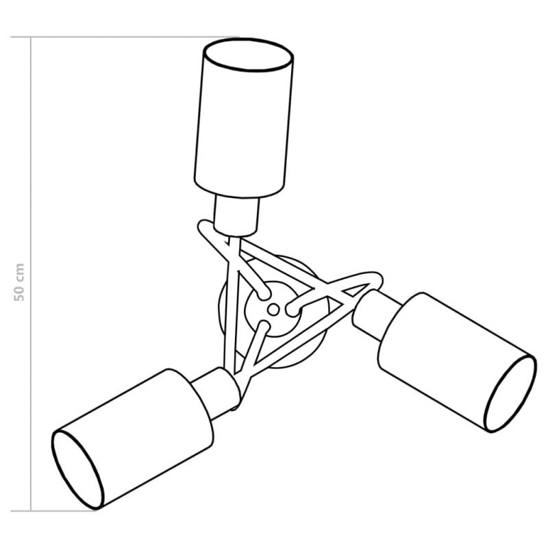 vidaXL Stropná lampa+keramické tienidlá na 3 žiarovky E14, biely kužeľ