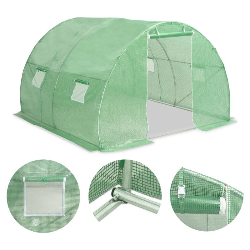 vidaXL Skleník 9 m² 300x300x200 cm