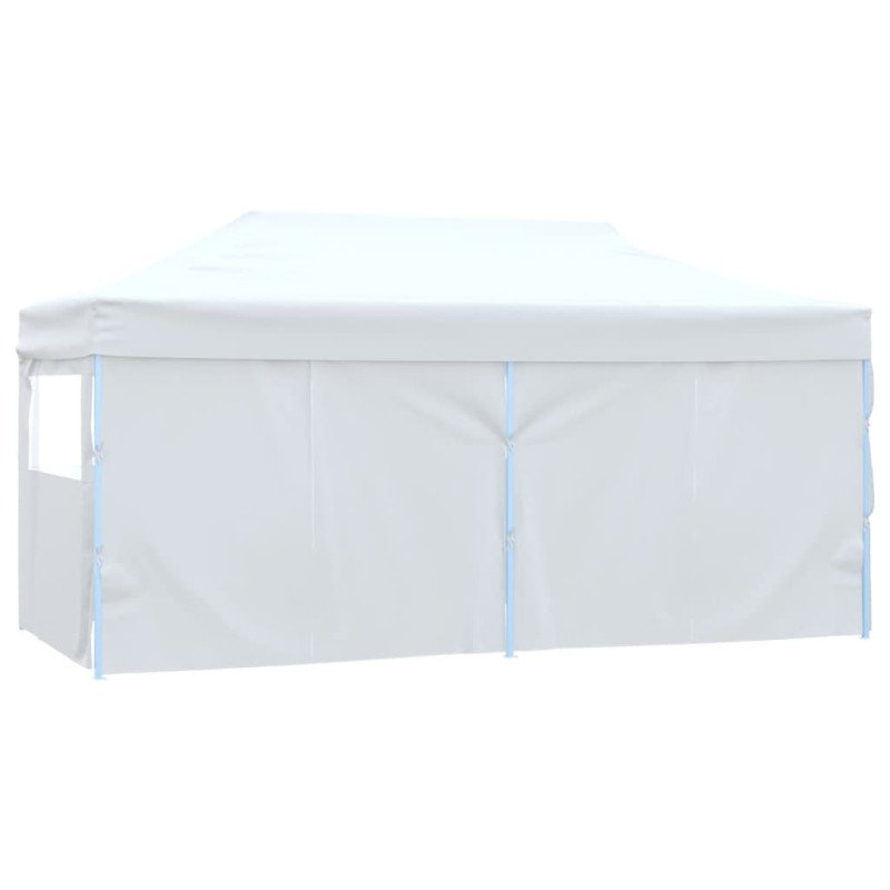 vidaXL Profesionálny skladací párty stan+4 steny 3x6 m, oceľ, biely