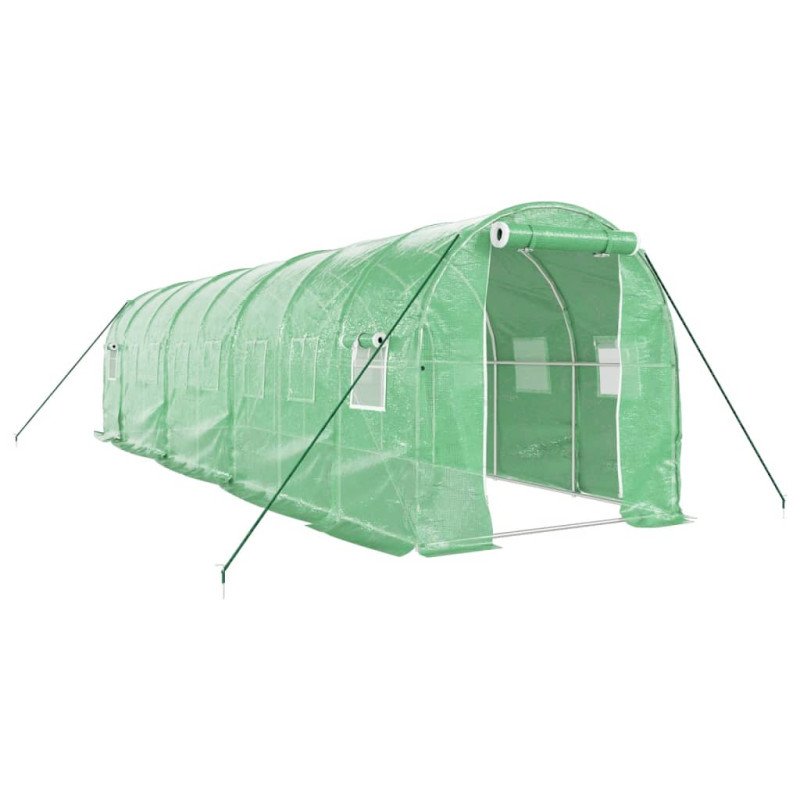 vidaXL Fóliovník s oceľovým rámom zelený 16 m² 8x2x2 m