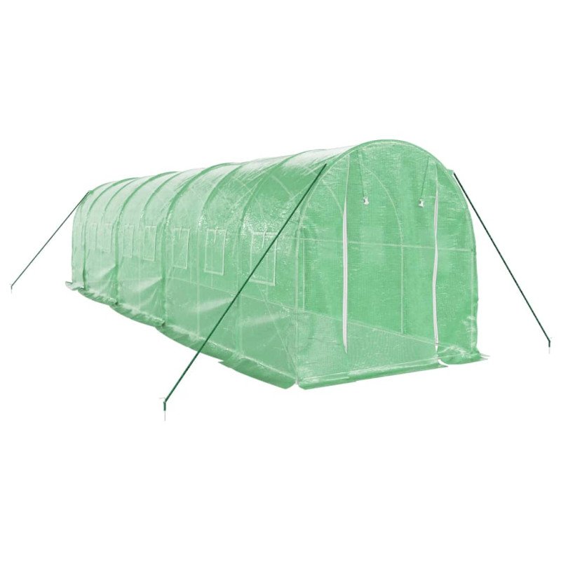 vidaXL Fóliovník s oceľovým rámom zelený 16 m² 8x2x2 m