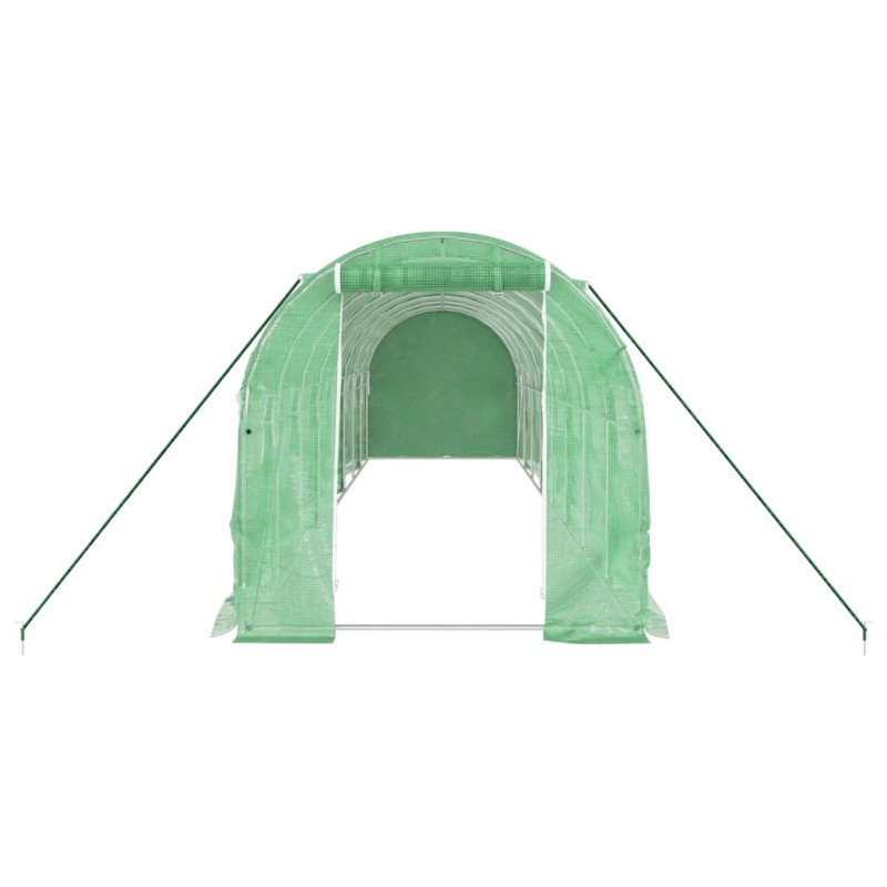 vidaXL Fóliovník s oceľovým rámom zelený 16 m² 8x2x2 m