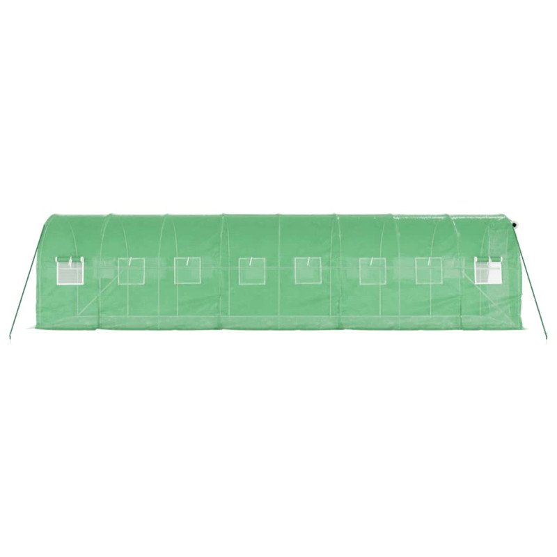vidaXL Fóliovník s oceľovým rámom zelený 16 m² 8x2x2 m