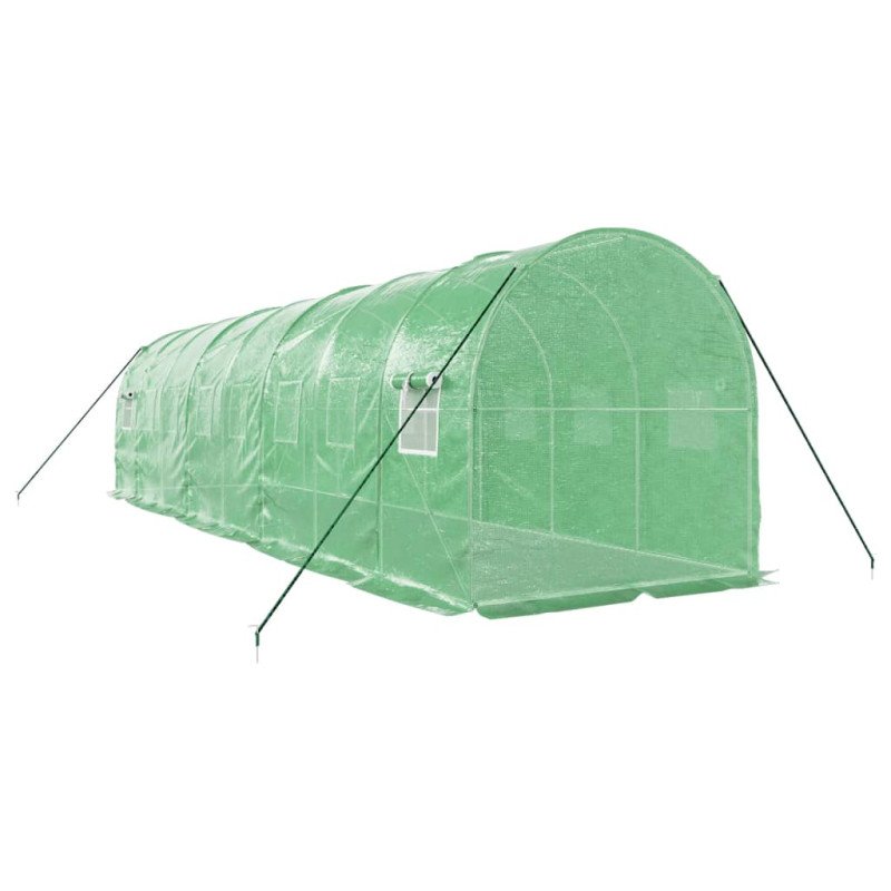 vidaXL Fóliovník s oceľovým rámom zelený 16 m² 8x2x2 m