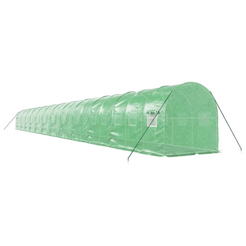 vidaXL Fóliovník s oceľovým rámom zelený 48 m² 24x2x2 m