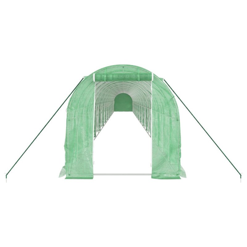 vidaXL Fóliovník s oceľovým rámom zelený 48 m² 24x2x2 m