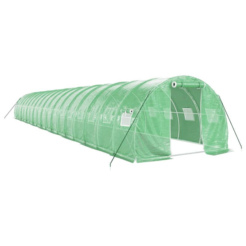 vidaXL Fóliovník s oceľovým rámom zelený 54 m² 18x3x2 m
