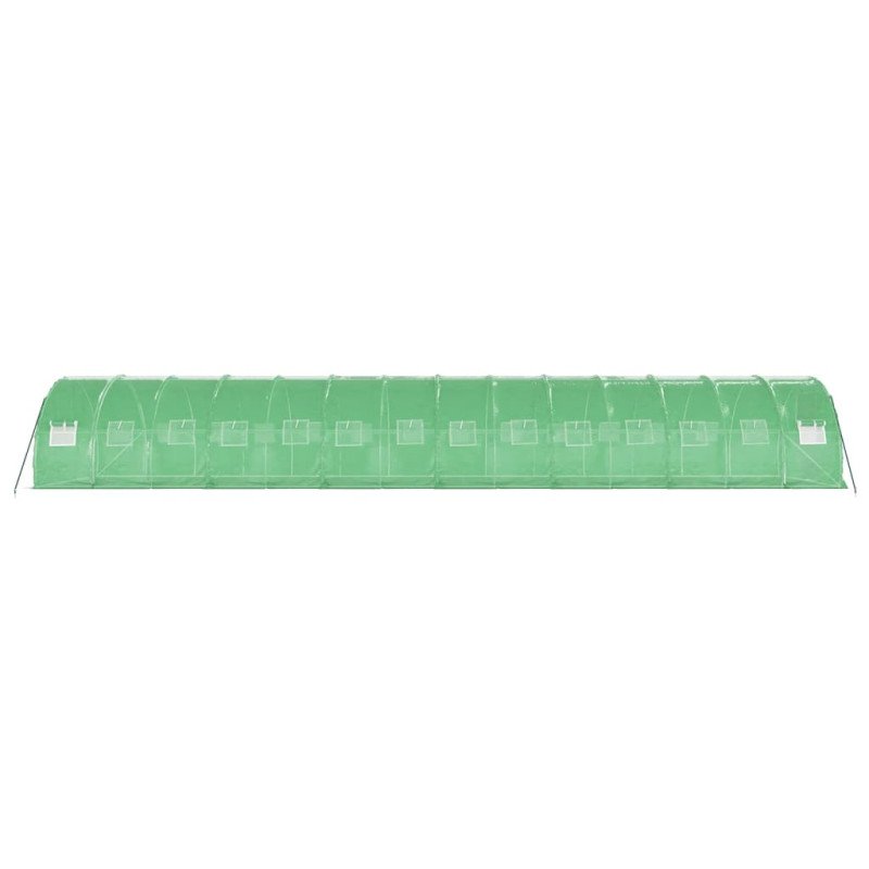 vidaXL Fóliovník s oceľovým rámom zelený 42 m² 14x3x2 m