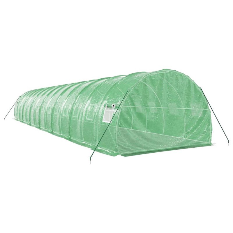 vidaXL Fóliovník s oceľovým rámom zelený 42 m² 14x3x2 m