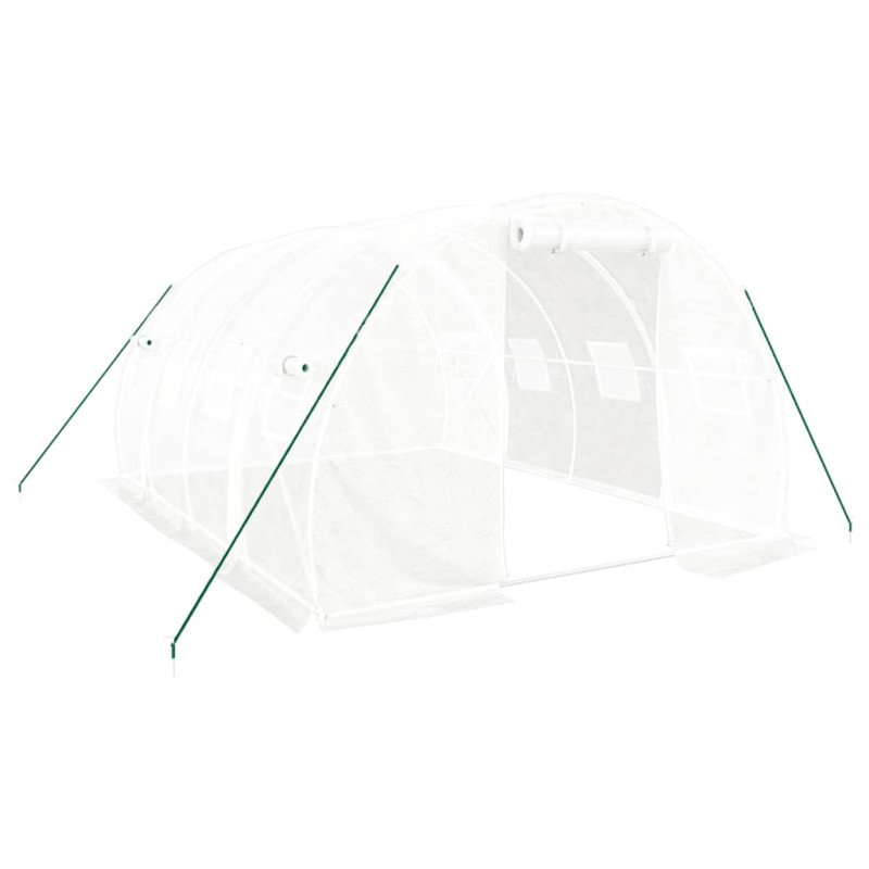 vidaXL Fóliovník s oceľovým rámom biely 12 m² 4x3x2 m