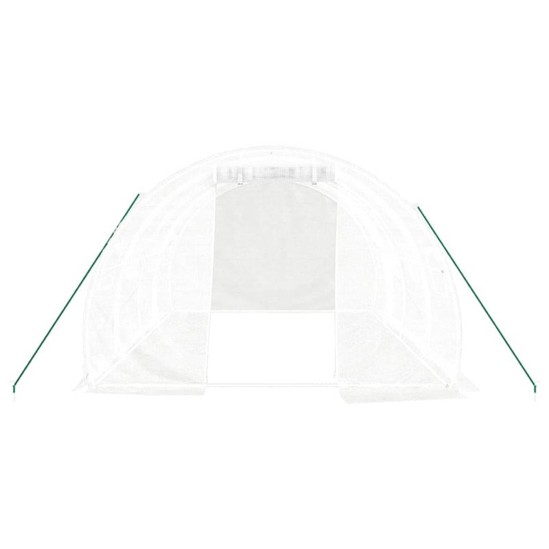 vidaXL Fóliovník s oceľovým rámom biely 12 m² 4x3x2 m