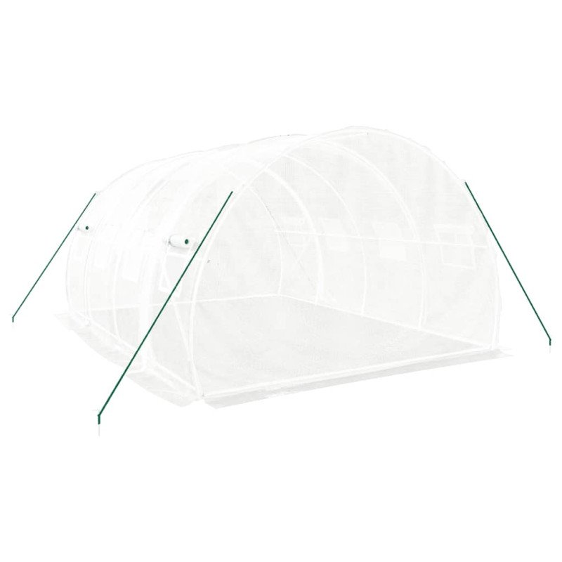 vidaXL Fóliovník s oceľovým rámom biely 12 m² 4x3x2 m
