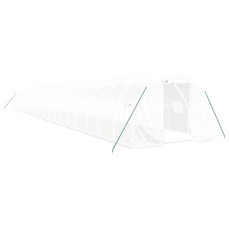 vidaXL Fóliovník s oceľovým rámom biely 66 m² 22x3x2 m