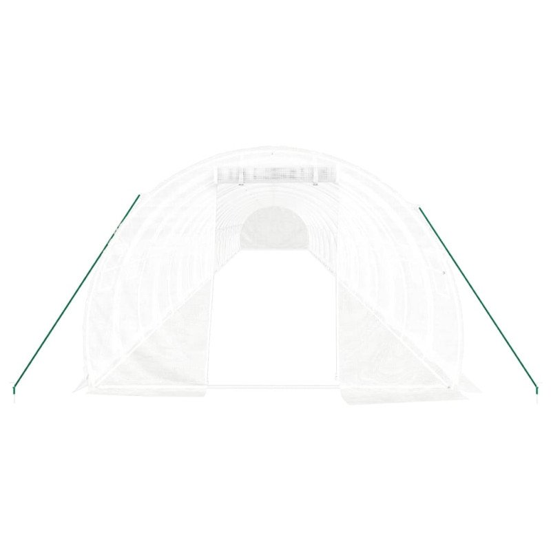 vidaXL Fóliovník s oceľovým rámom biely 66 m² 22x3x2 m