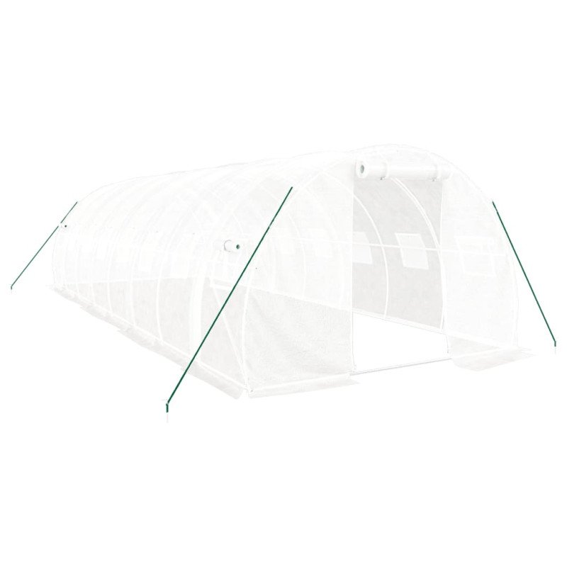 vidaXL Fóliovník s oceľovým rámom biely 24 m² 8x3x2 m
