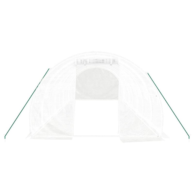vidaXL Fóliovník s oceľovým rámom biely 24 m² 8x3x2 m